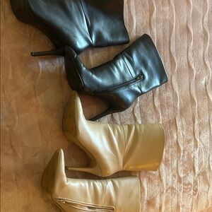 Charles By Charles David Black and Cream Heeled Boots